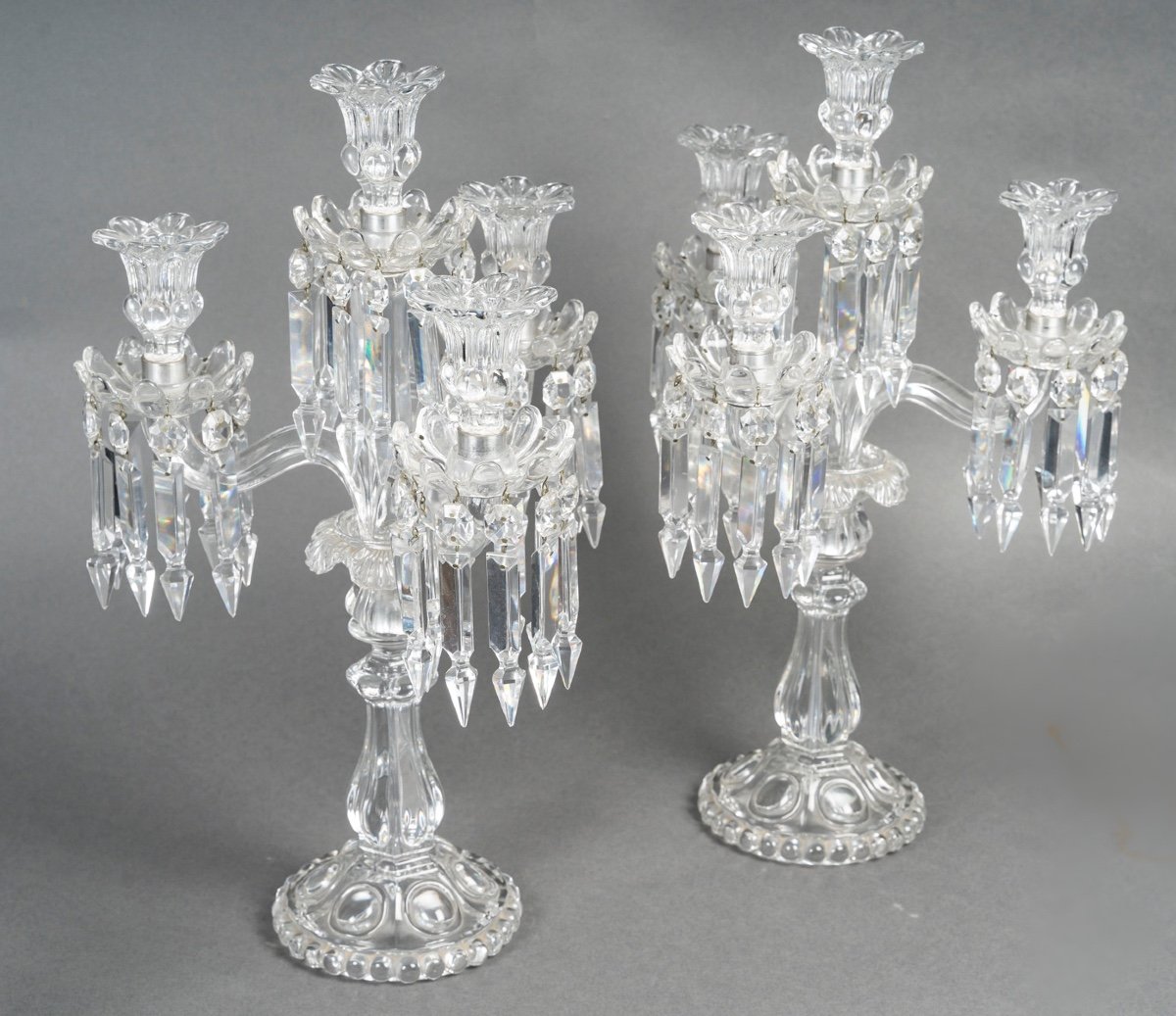 Une Paire De Candélabres  En Cristal Baccarat-photo-4