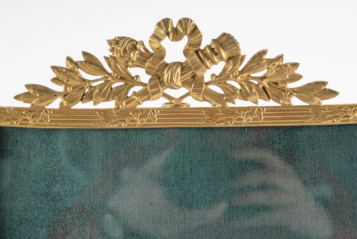 Un Cadre Photo En Bronze Doré, Fin XIXème Siècle -photo-4