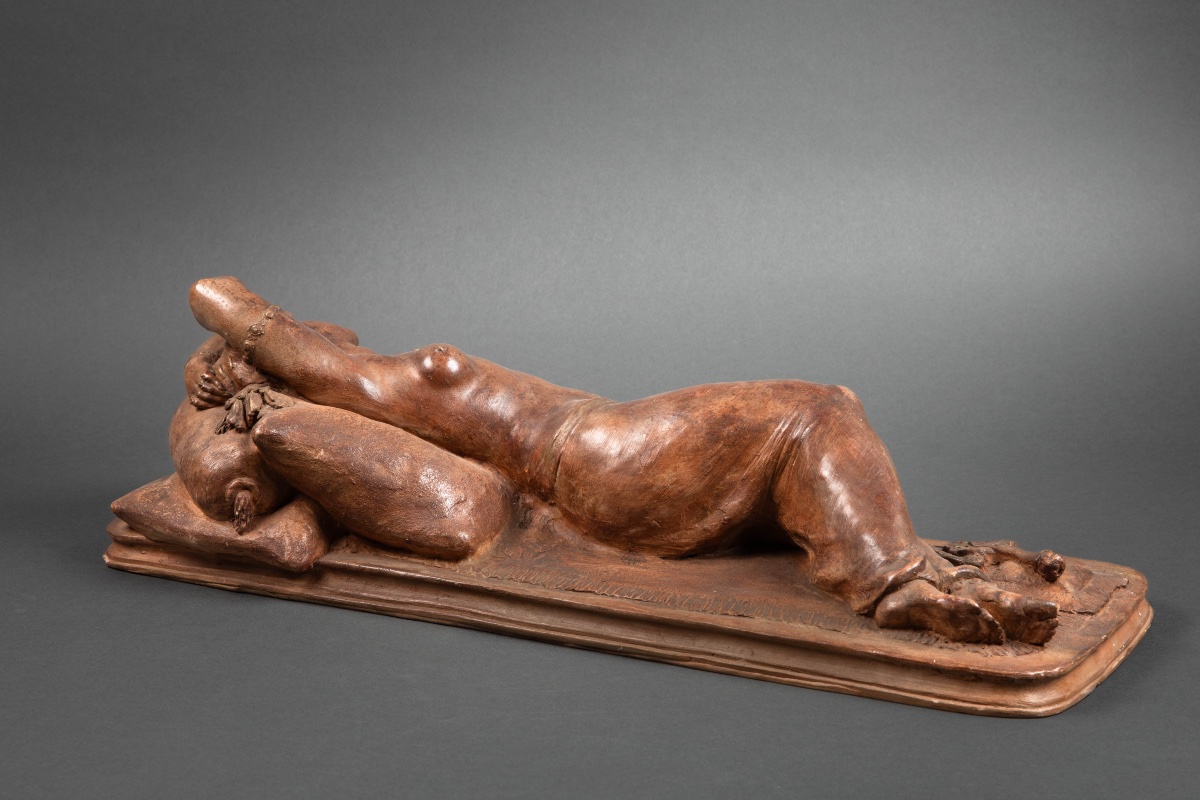 Une Sculpture Orientaliste En Terre Cuite,  Fin XIXème Siècle -photo-2