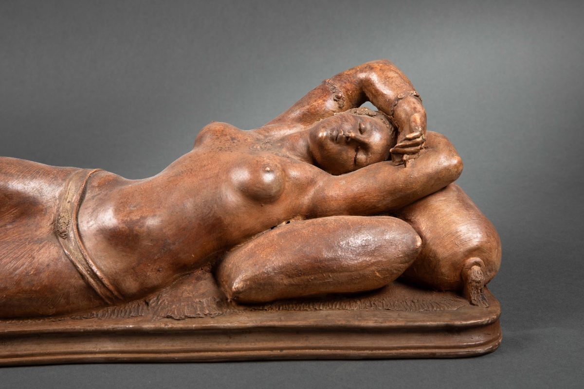 Une Sculpture Orientaliste En Terre Cuite,  Fin XIXème Siècle -photo-4