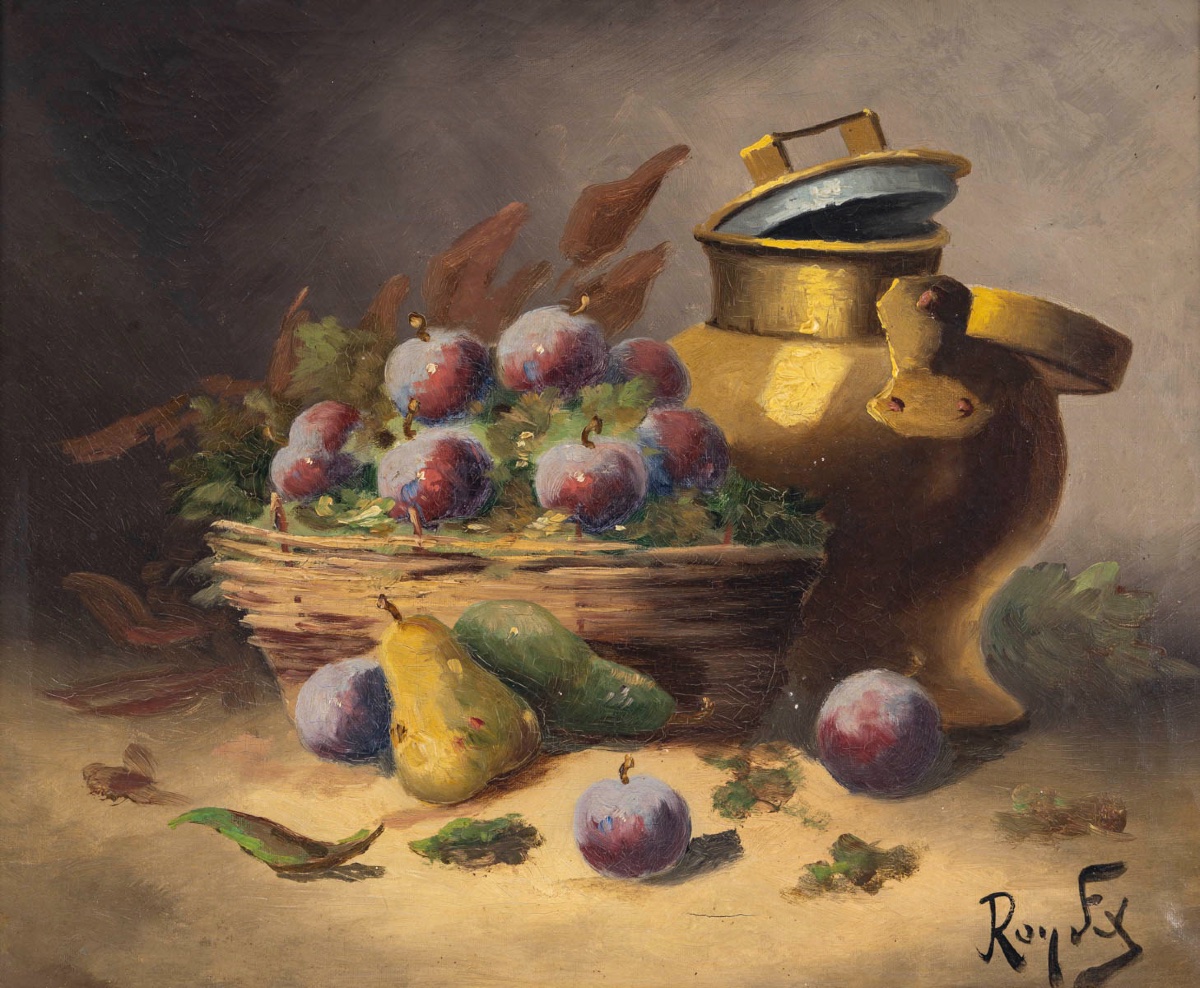 A Pair Of Oil On Canvas Paintings, Still Life, Late 19th Century-photo-3
