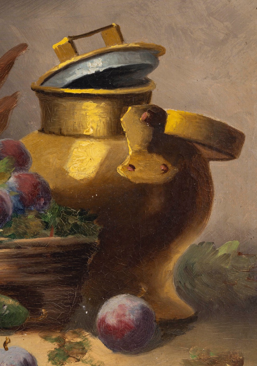 A Pair Of Oil On Canvas Paintings, Still Life, Late 19th Century-photo-1
