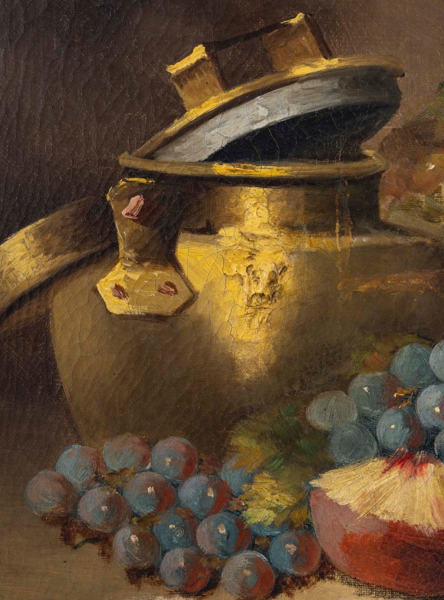 A Pair Of Oil On Canvas Paintings, Still Life, Late 19th Century-photo-5