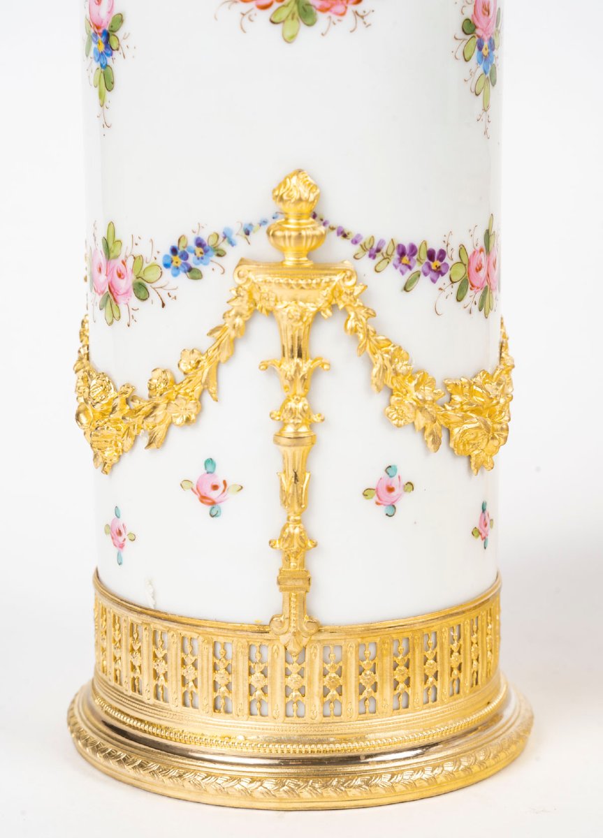 A Porcelain And Gilt Bronze Set, Late 19th Century -photo-4