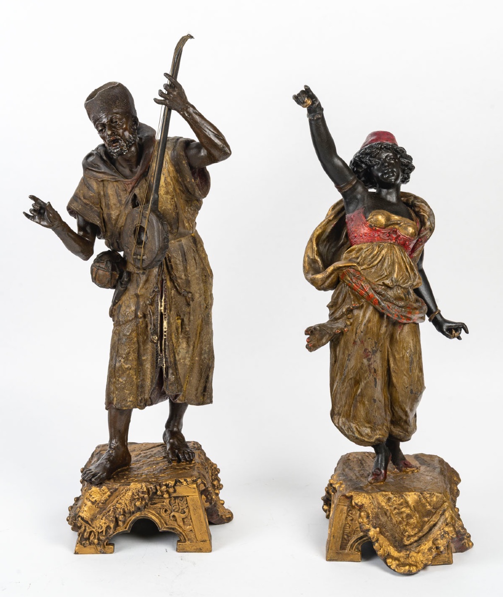 A Pair Of Orientalist Sculptures,  Early XXth Century 