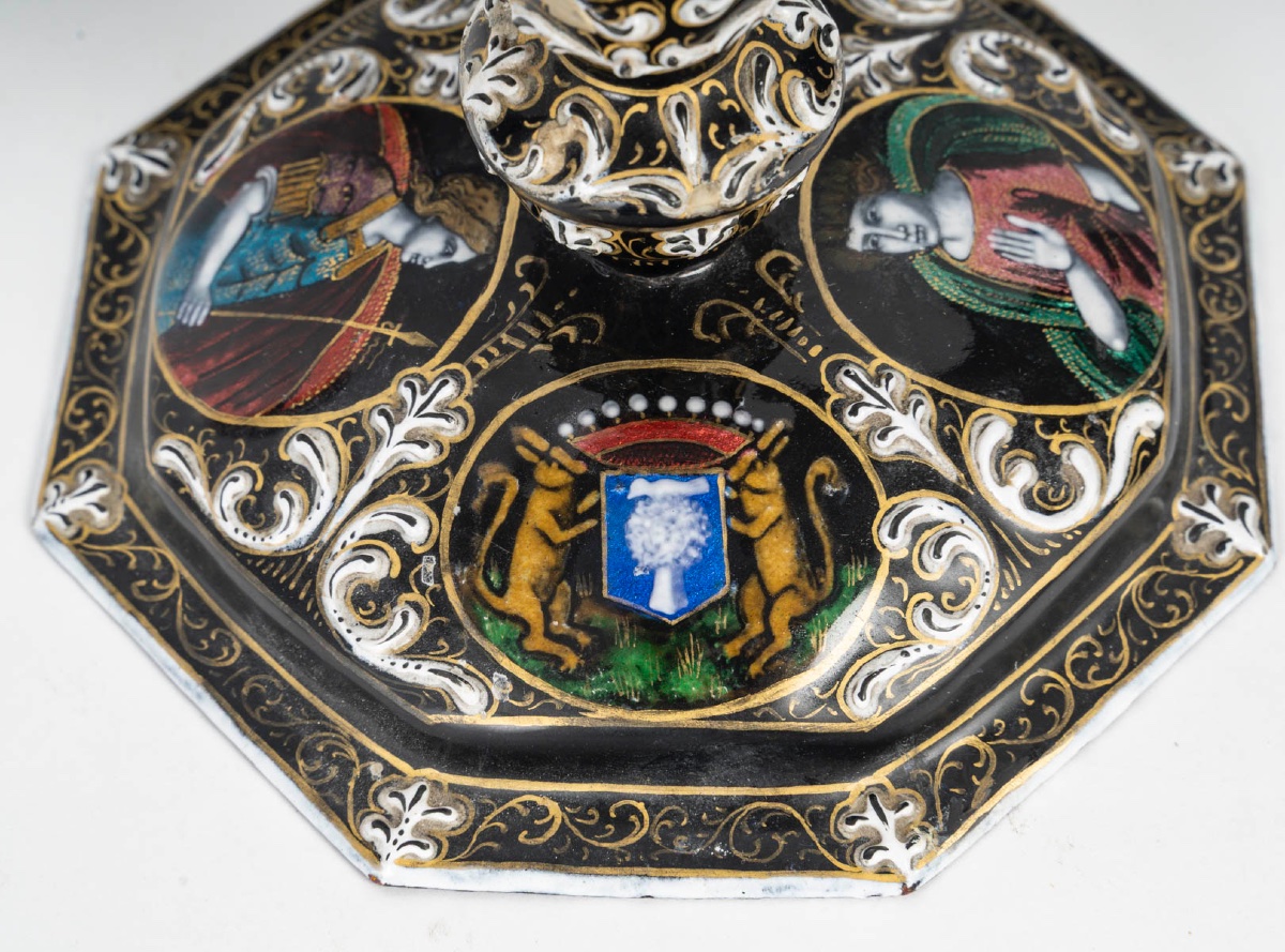 An Enamel Candlestick, Late 19th Century -photo-4