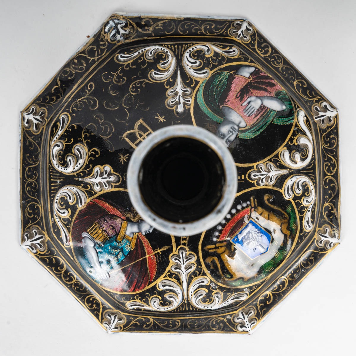 An Enamel Candlestick, Late 19th Century -photo-6