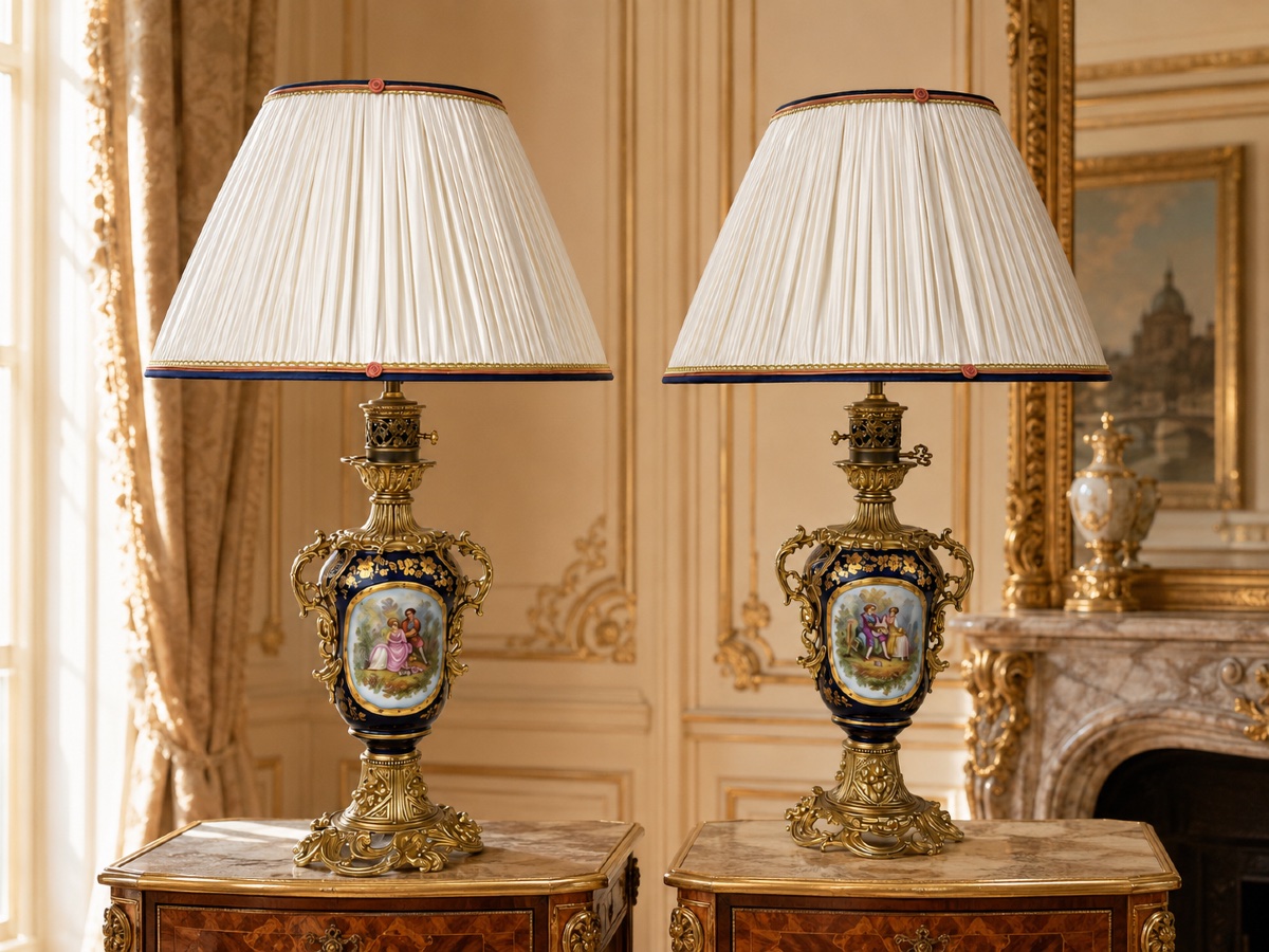 Pair Of Bayeux Porcelain And Gilt-bronze Lamps – Late 19th Century-photo-2