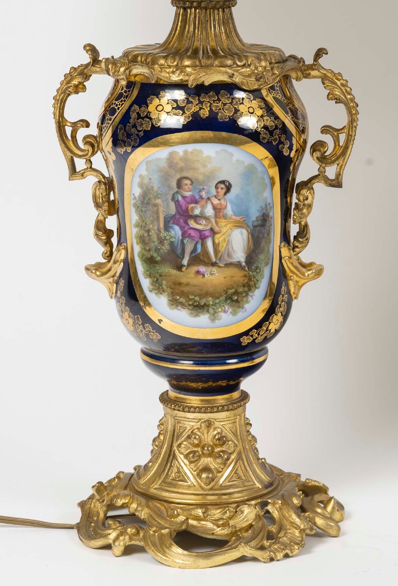 Pair Of Bayeux Porcelain And Gilt-bronze Lamps – Late 19th Century-photo-3