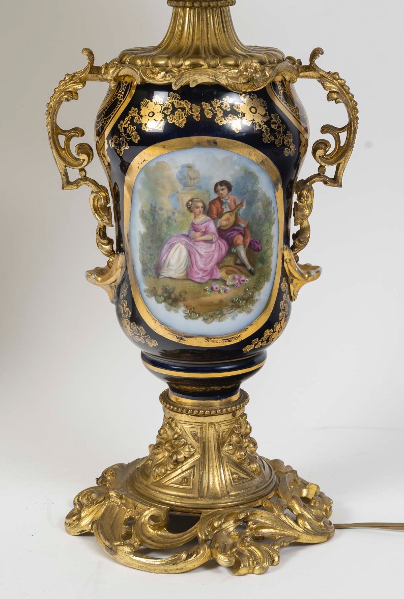 Pair Of Bayeux Porcelain And Gilt-bronze Lamps – Late 19th Century-photo-4