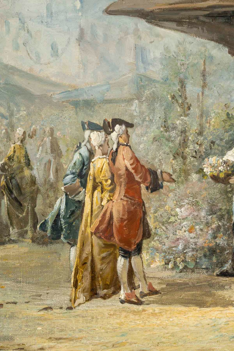 Paire de tableaux huile sur toile, fin XIXème siècle -photo-6