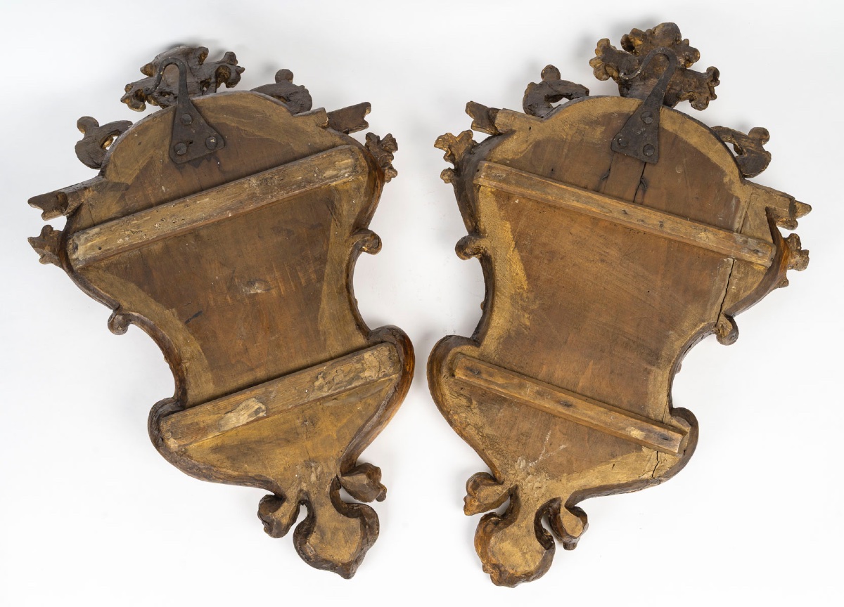 Une paire de miroirs en bois doré, XVIIIé siècle -photo-7