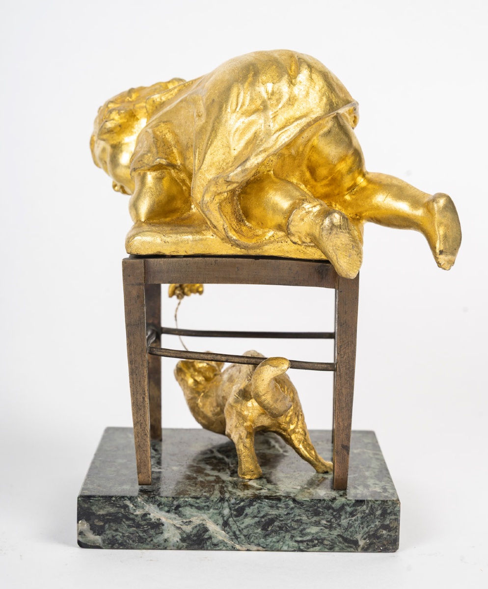 Une sculpture en  bronze doré, LOUIS OURY-photo-4