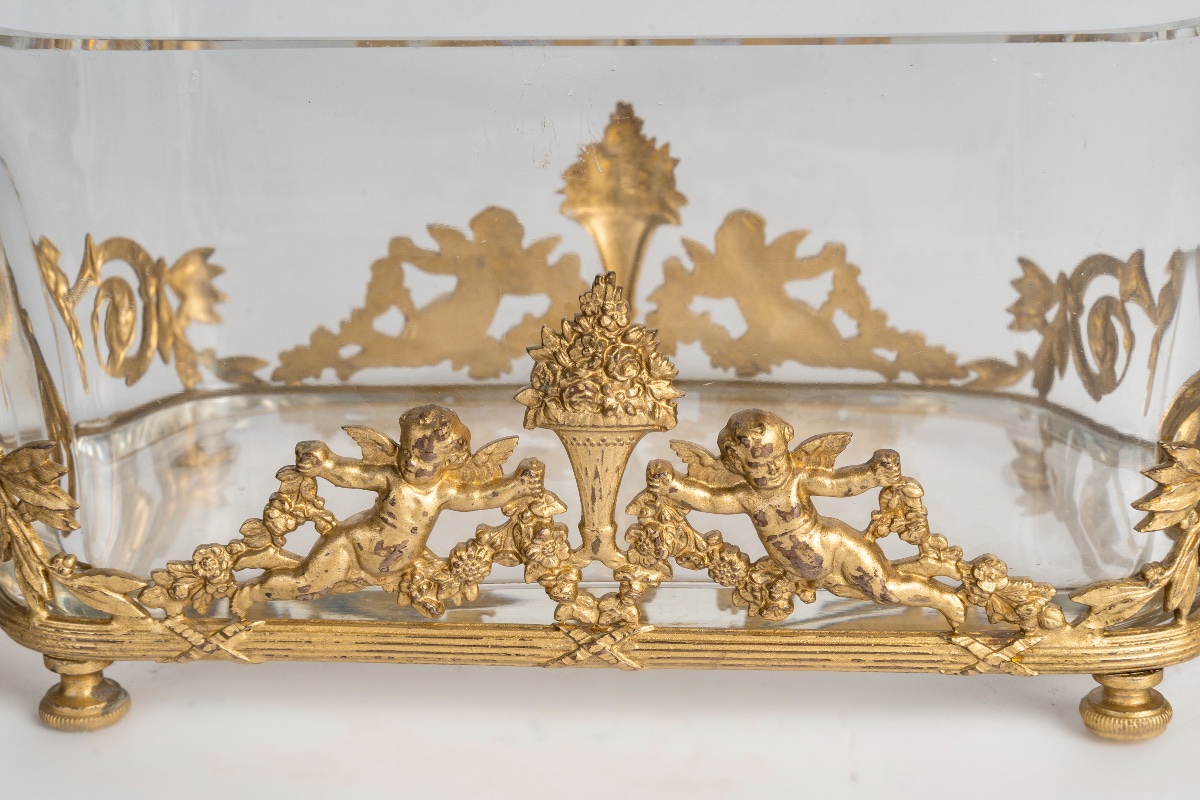 Une coupe-jardinière en cristal et bronze doré, fin XIXème siècle -photo-4