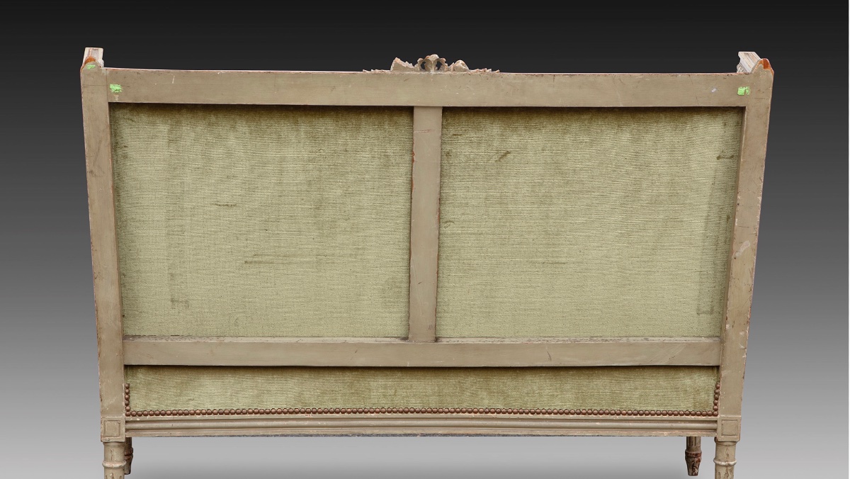 A Carved And Painted Wooden Sofa, Louis XVI Style, Late 19th Century -photo-8