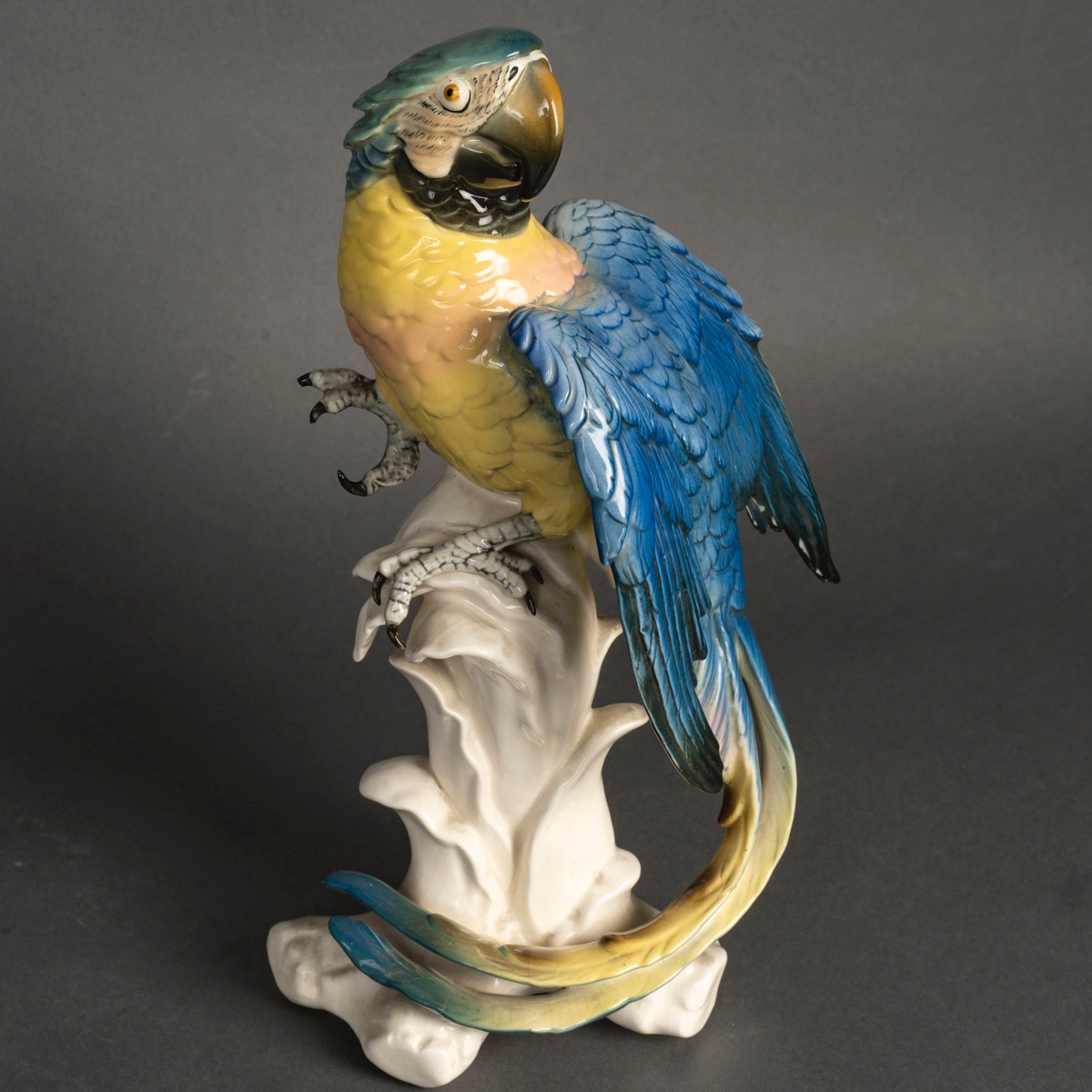 Une sculpture de perroquet en porcelaine, début XXème siècle -photo-5