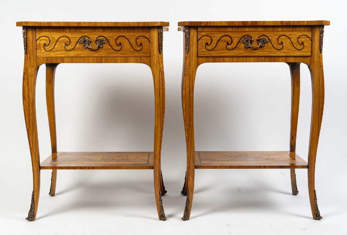 A Pair Of Marquetry Coffee Tables, Circa 1900-photo-2