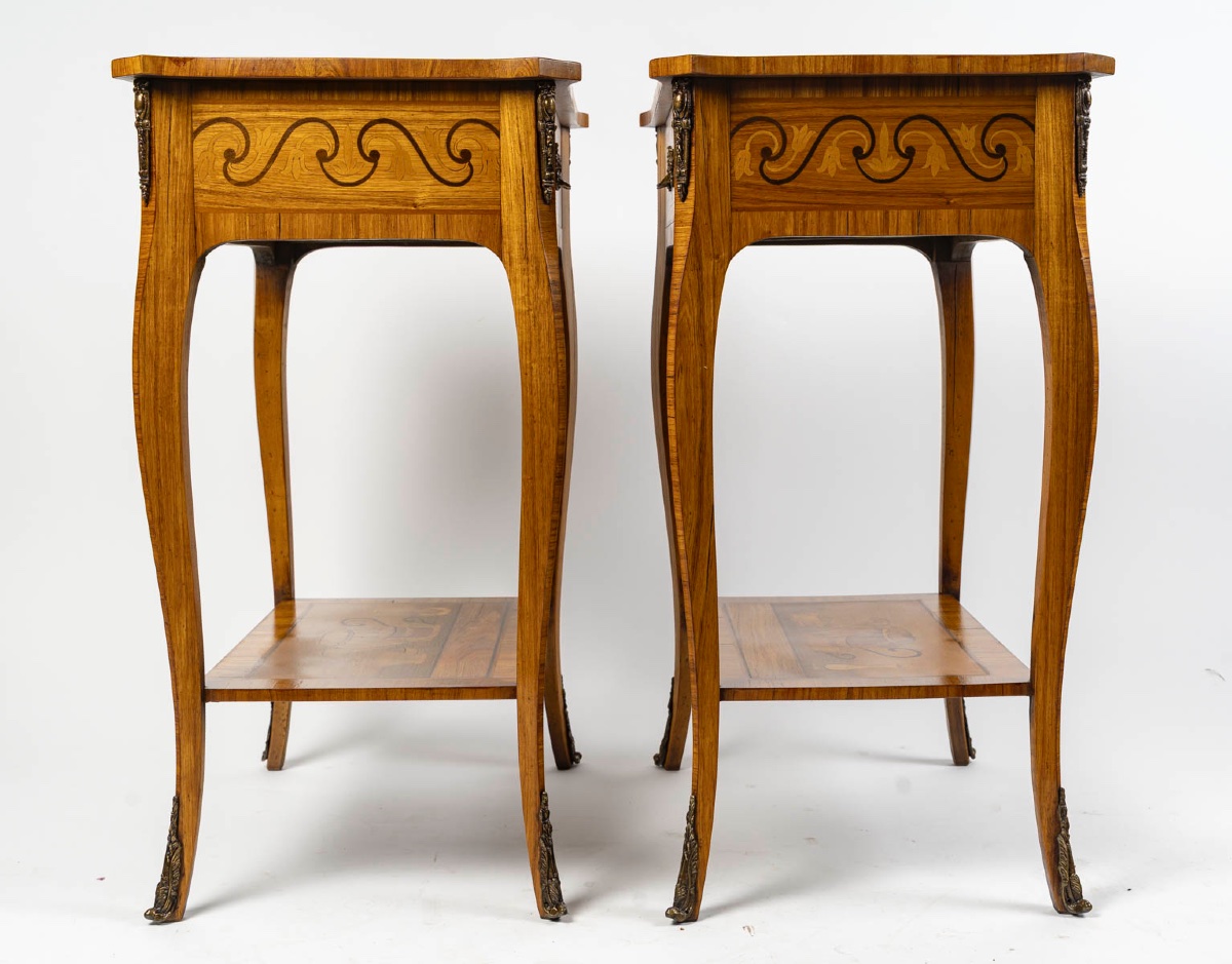 A Pair Of Marquetry Coffee Tables, Circa 1900-photo-3