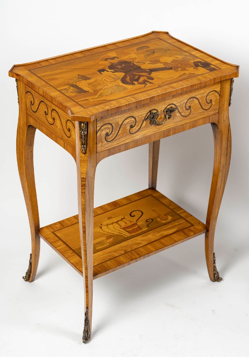 A Pair Of Marquetry Coffee Tables, Circa 1900-photo-2
