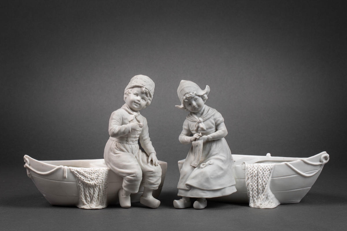 A Pair Of Biscuit Cups, Circa 1900