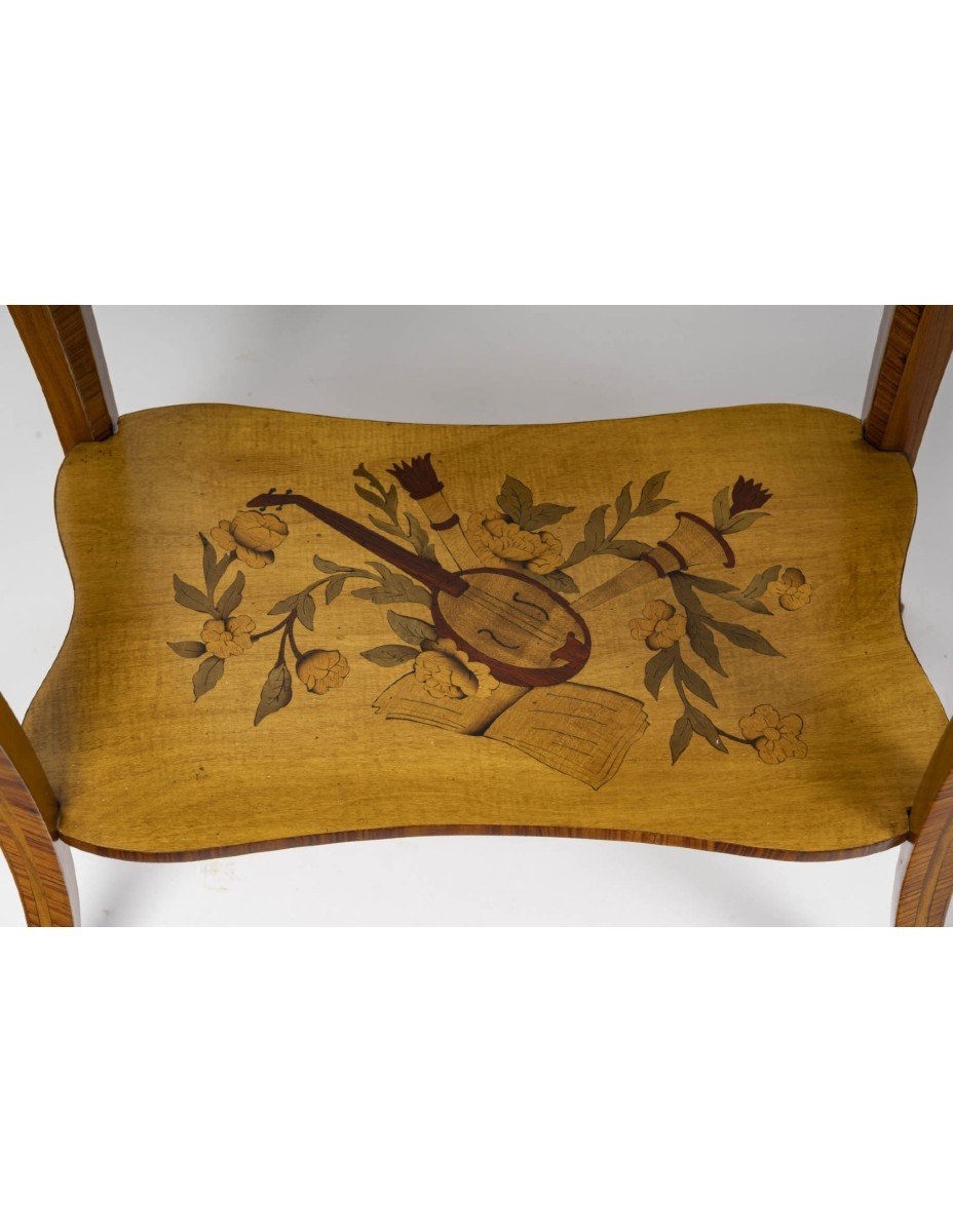 Louis XV Style Side Tables, Napoleon III Period, In Precious Wood Marquetry -photo-5