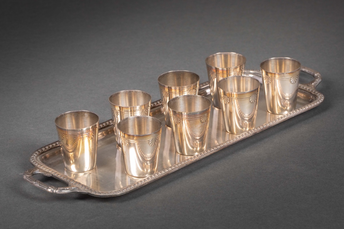 A Silver-plated Liqueur Service, Late 19th Century -photo-2