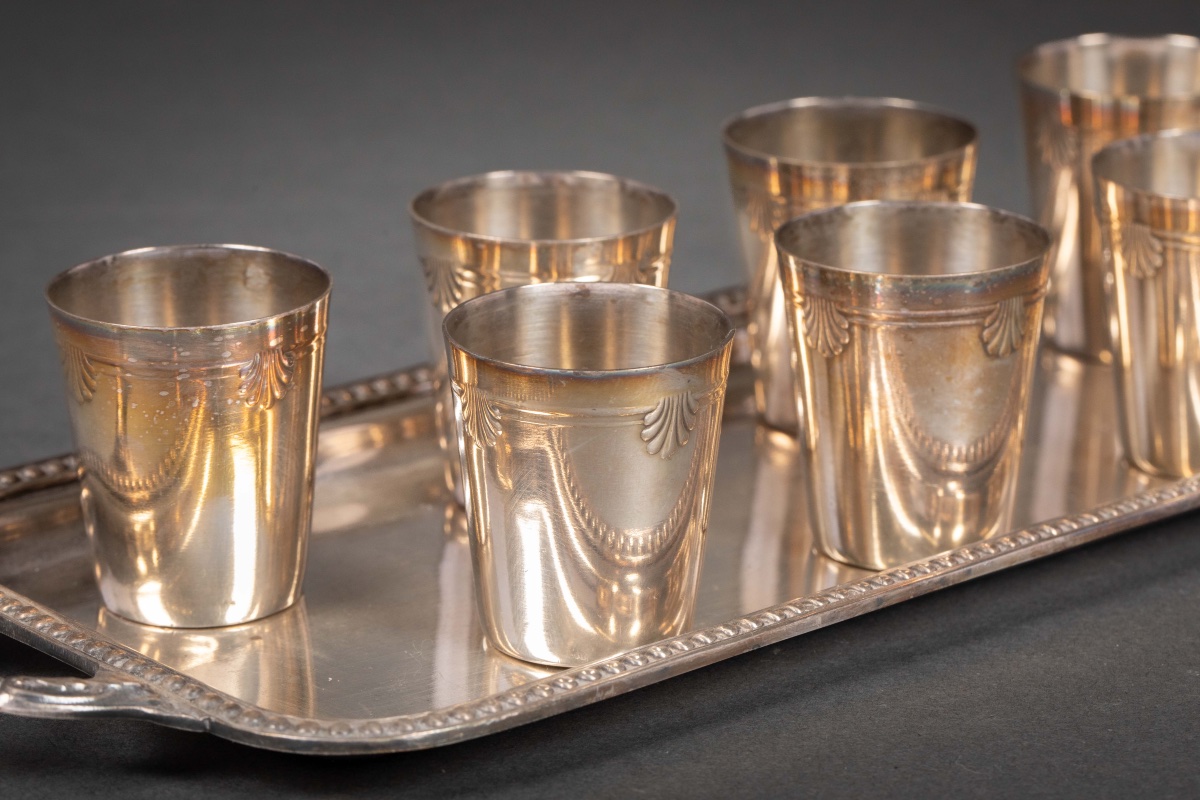 A Silver-plated Liqueur Service, Late 19th Century -photo-3