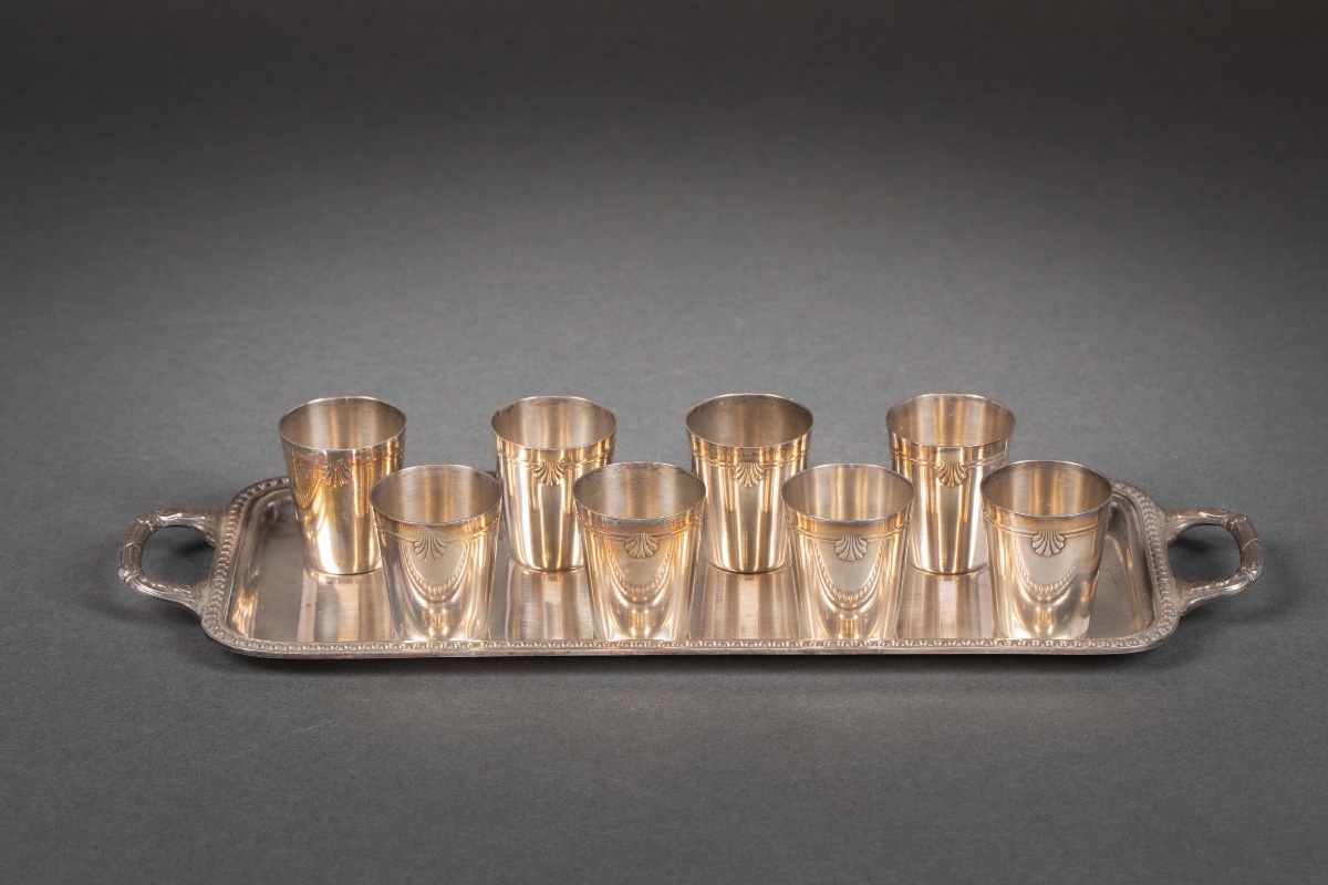 A Silver-plated Liqueur Service, Late 19th Century -photo-1