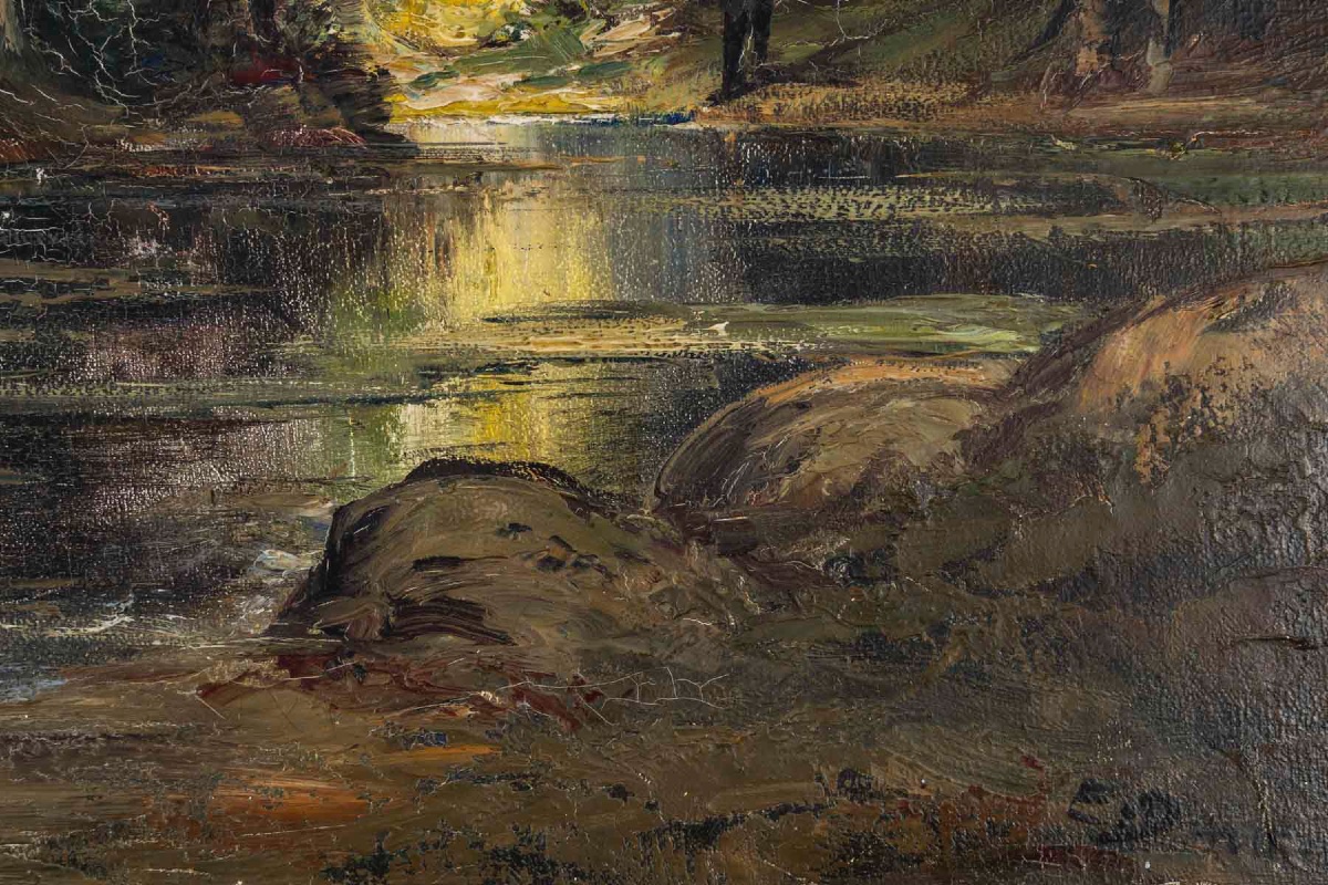Pair Of Undergrowth Paintings, Late 19th Century-photo-3