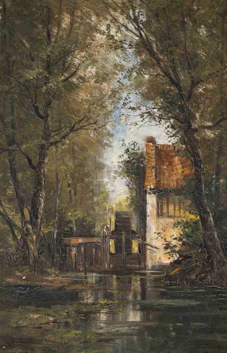 Pair Of Undergrowth Paintings, Late 19th Century-photo-1