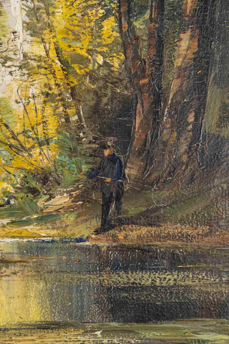 Pair Of Undergrowth Paintings, Late 19th Century-photo-3