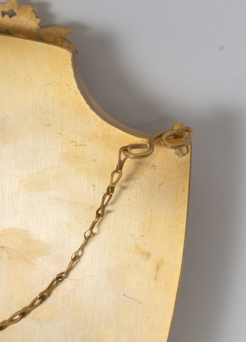 Un cadre photo à accrocher en bronze doré, fin XIXème siècle -photo-6