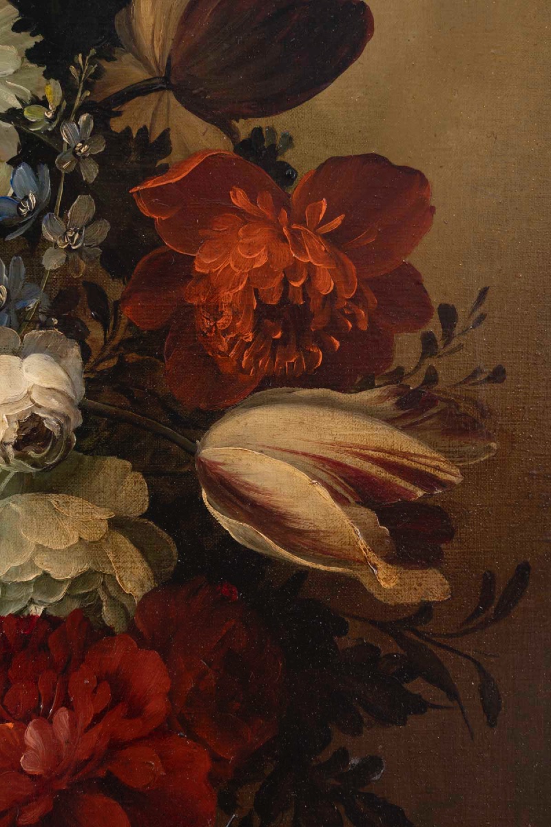 An Oil On Canvas Floral Composition, Late 19th Century -photo-4