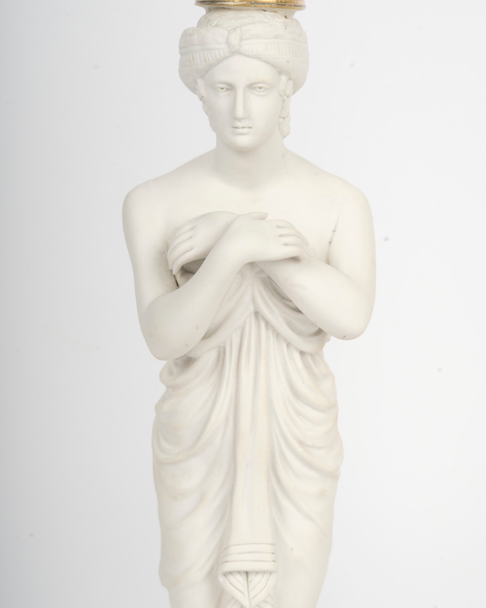 A Pair Of Sévres Porcelain And Biscuit Candlesticks, Late 19th Century -photo-2