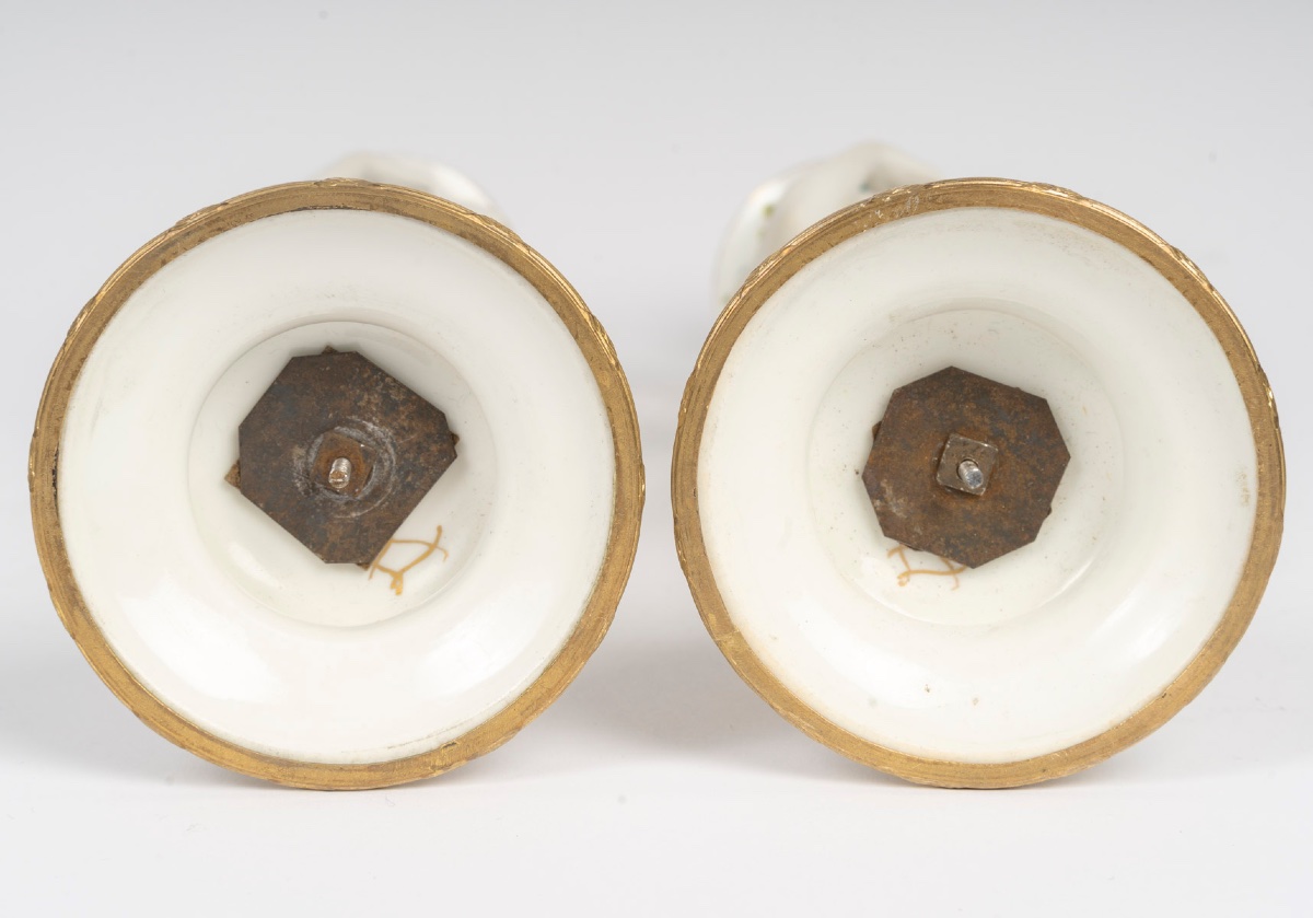 A Pair Of Sévres Porcelain And Biscuit Candlesticks, Late 19th Century -photo-8
