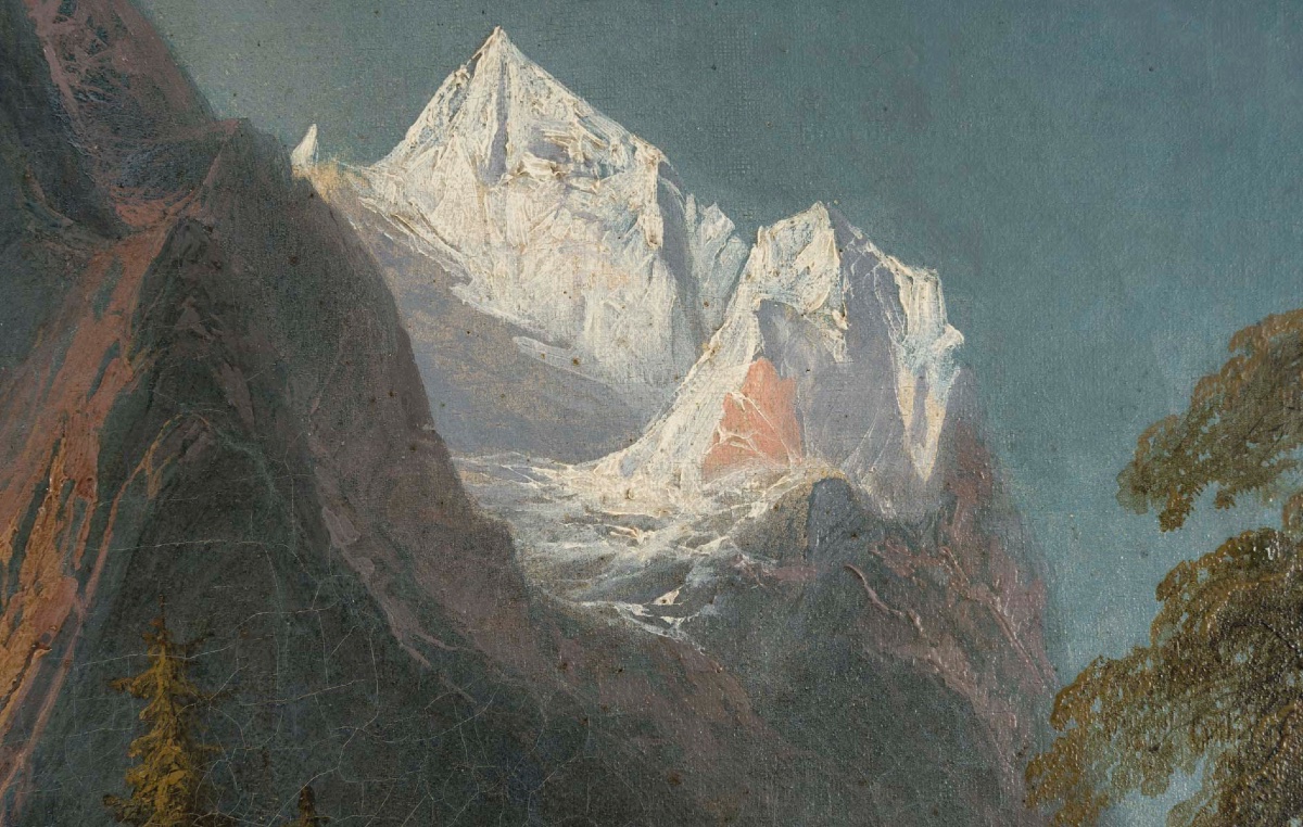 Une paire de tableaux, paysage de montagne fin XIXème siècle -photo-4