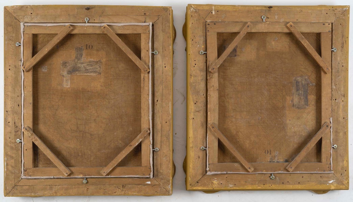 Une paire de tableaux, paysage de montagne fin XIXème siècle -photo-8