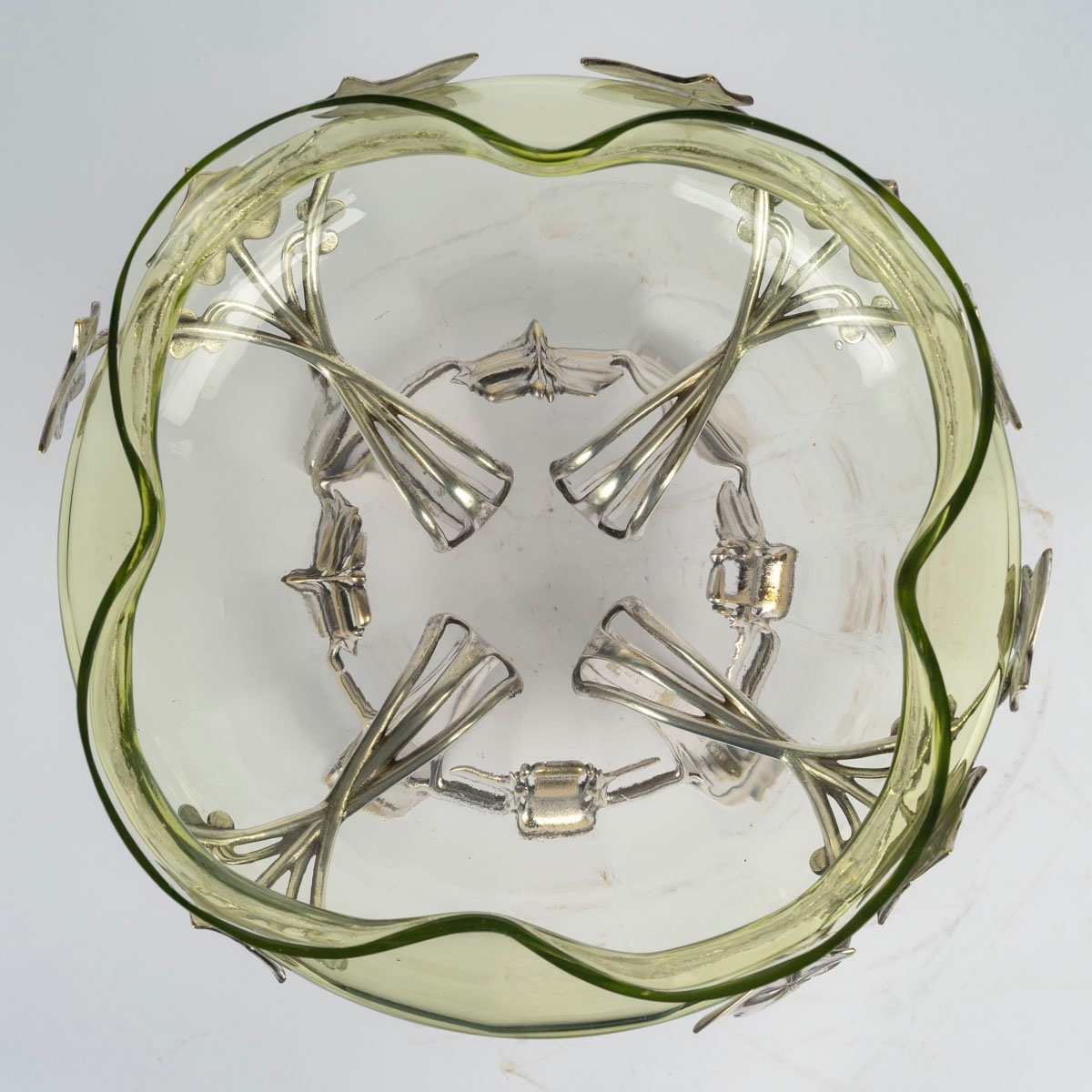 A Glass And Silver-plated Metal Bowl, Art Nouveau, Early 20th Century -photo-4