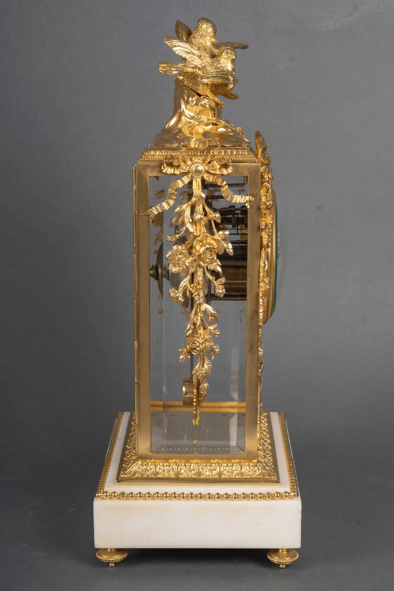 A 19th-century Fireplace Set In Gilt Bronze And White Marble -photo-7