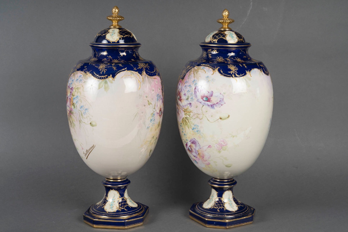 A Pair Of Porcelain Vases, Germany, Early 20th Century -photo-4
