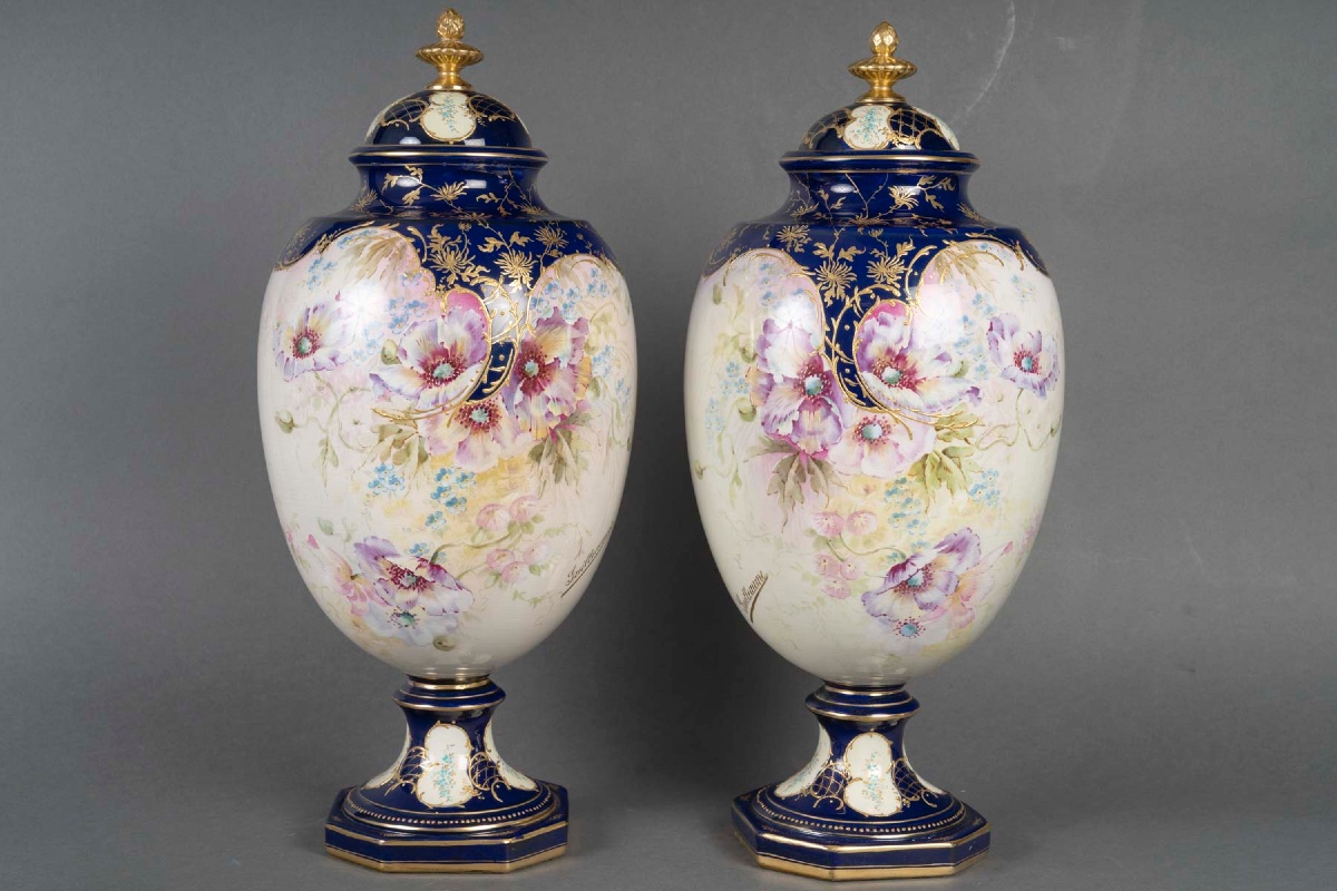 A Pair Of Porcelain Vases, Germany, Early 20th Century 