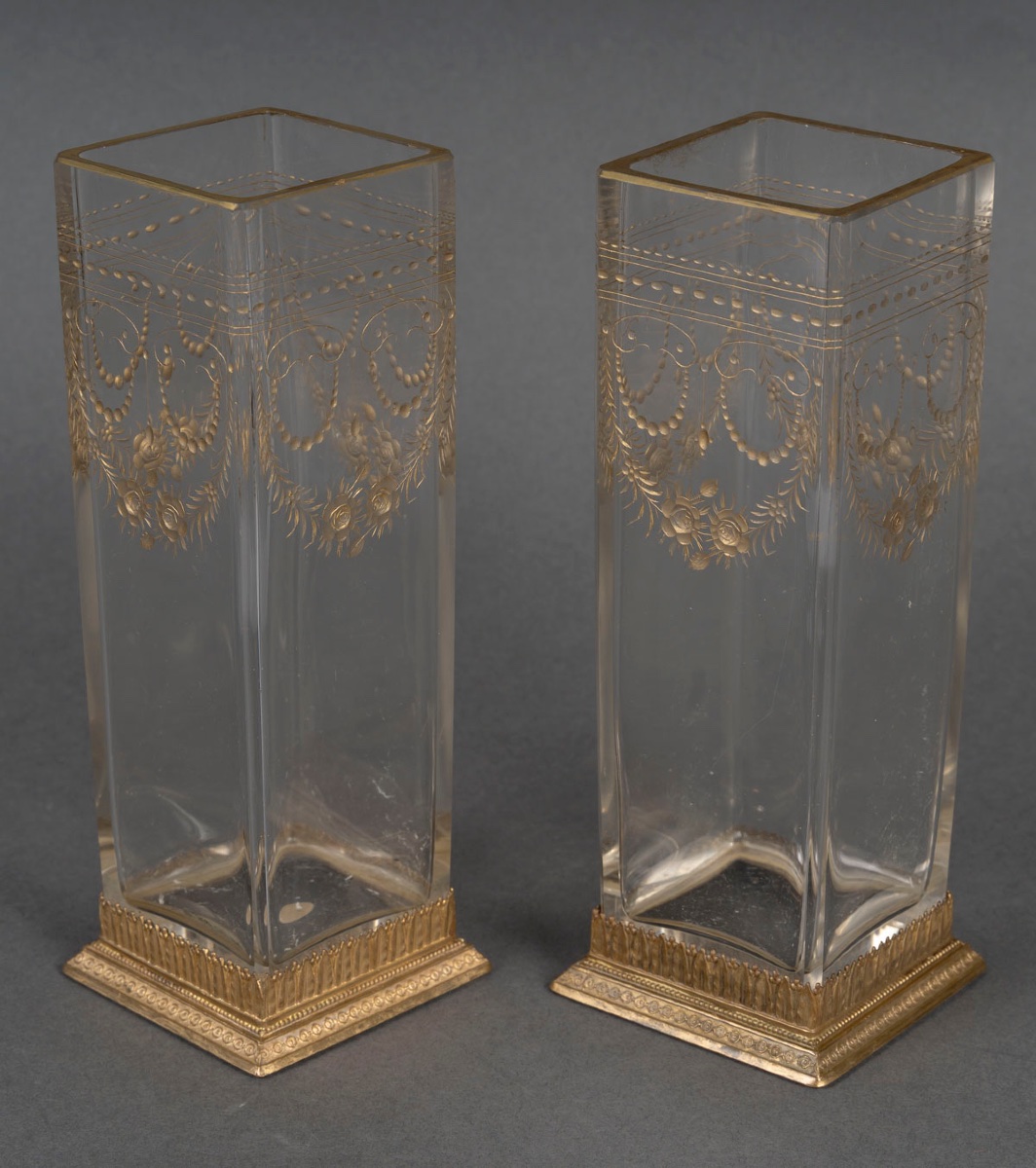 A Pair Of Crystal Vases, Early 20th Century -photo-5