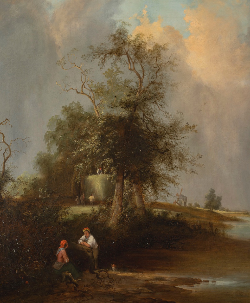 A Pair Of Oil Paintings On Canvas, 19th Century -photo-2