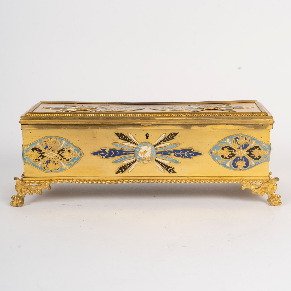 Un coffret en bronze doré et émail cloisonné, circa 1880-photo-2