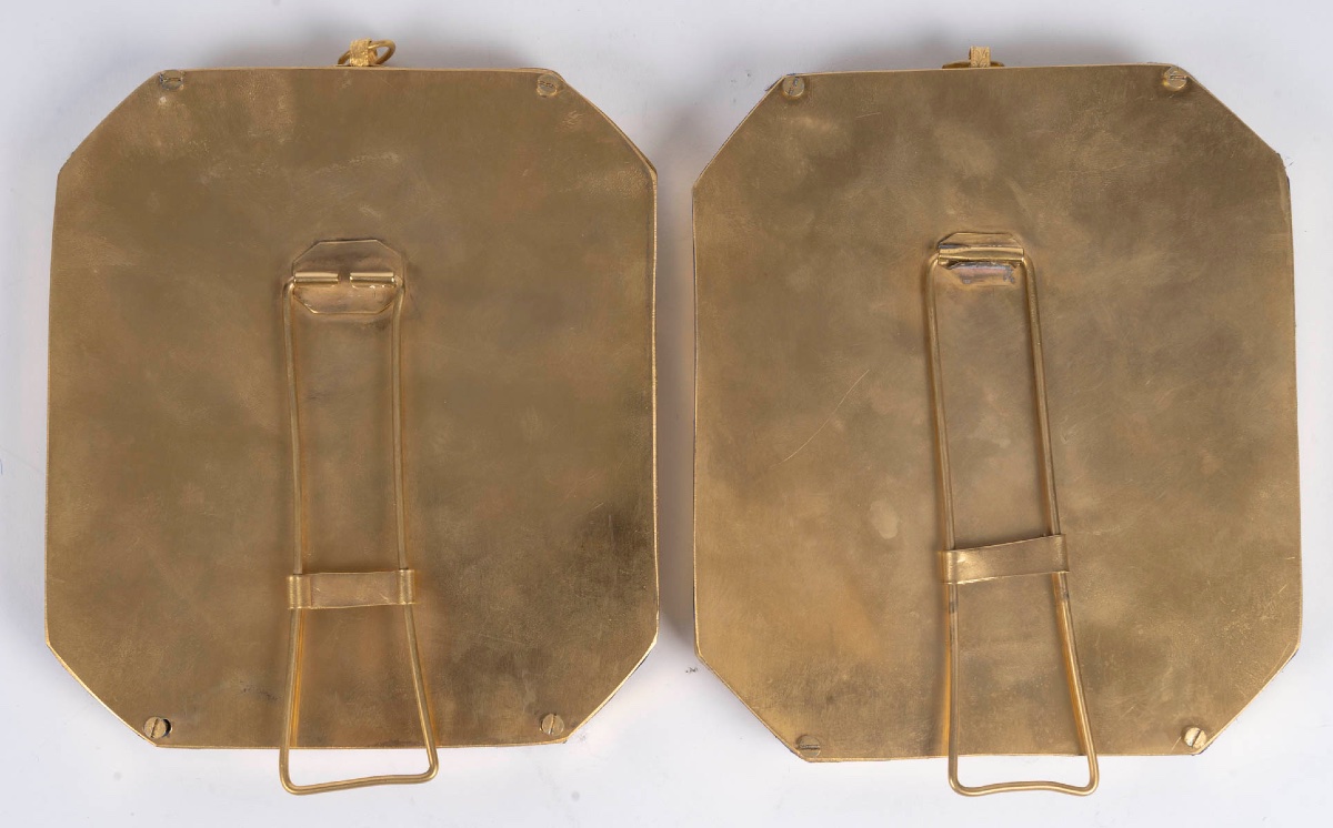 Une paire de cadres photos en bronze doré, fin XIXème siècle -photo-7