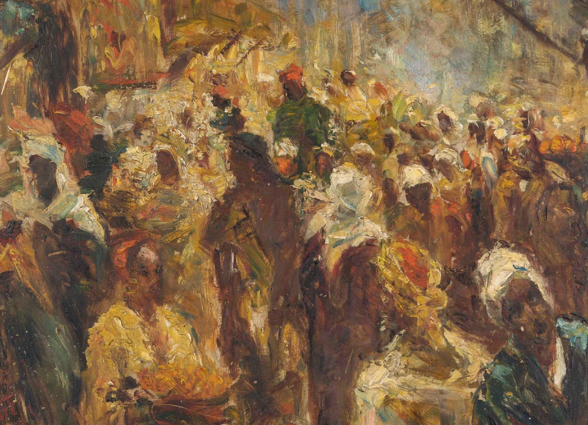 An Orientalist Painting, Oil On Panel, Late 19th Century -photo-1