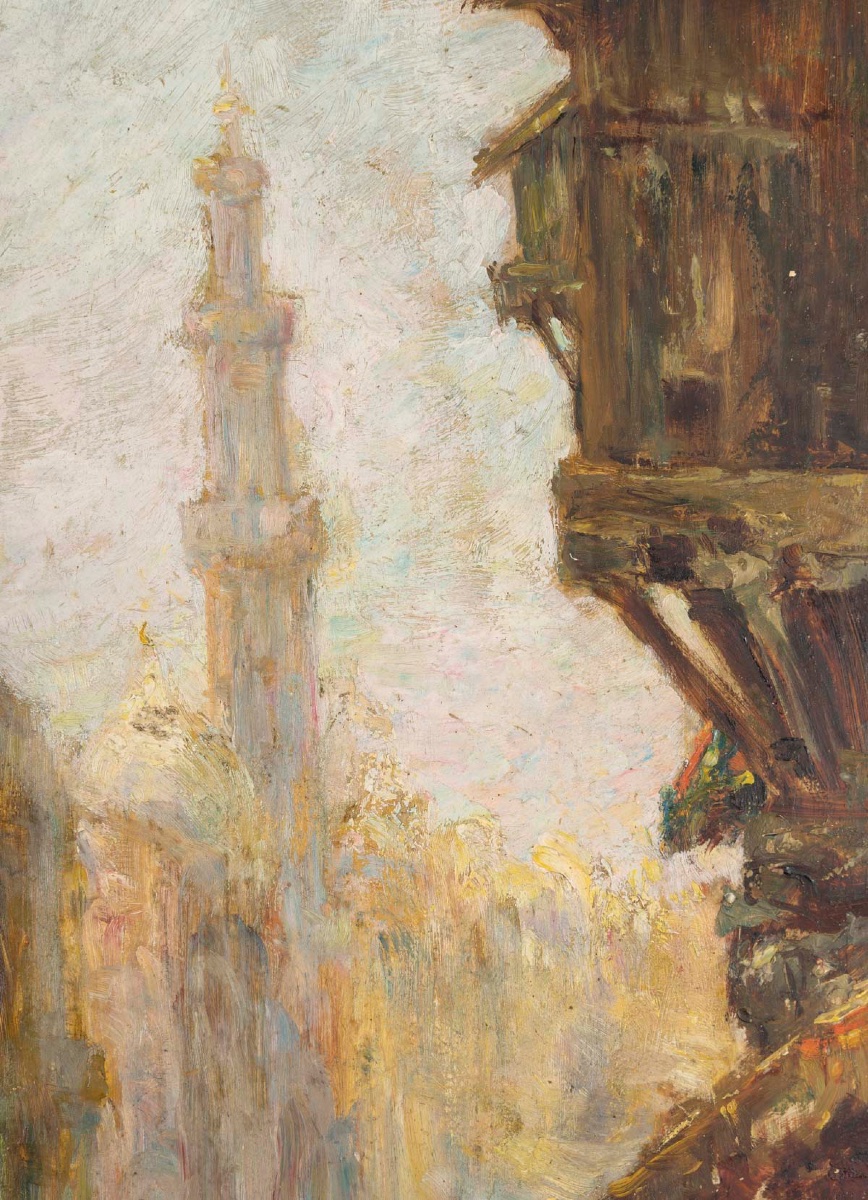 An Orientalist Painting, Oil On Panel, Late 19th Century -photo-2