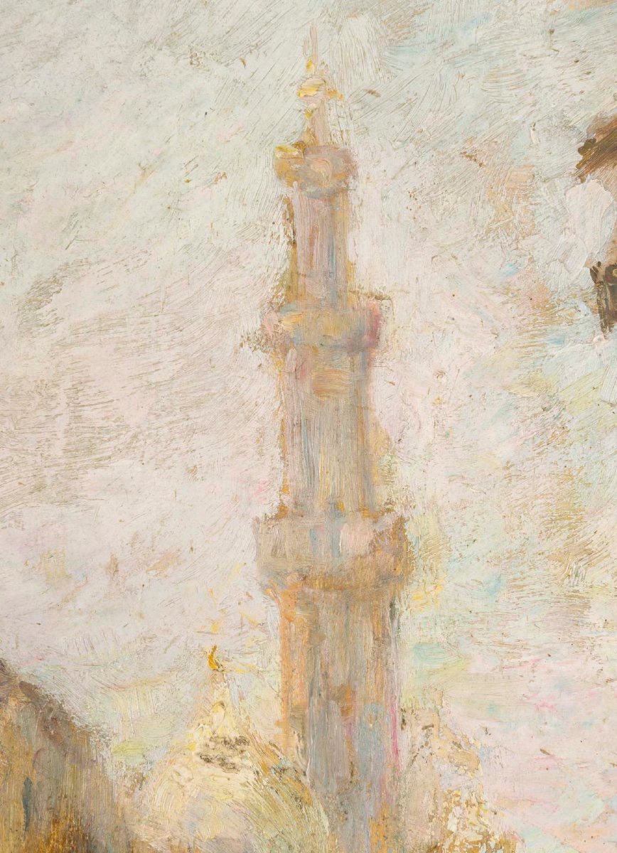 An Orientalist Painting, Oil On Panel, Late 19th Century -photo-3