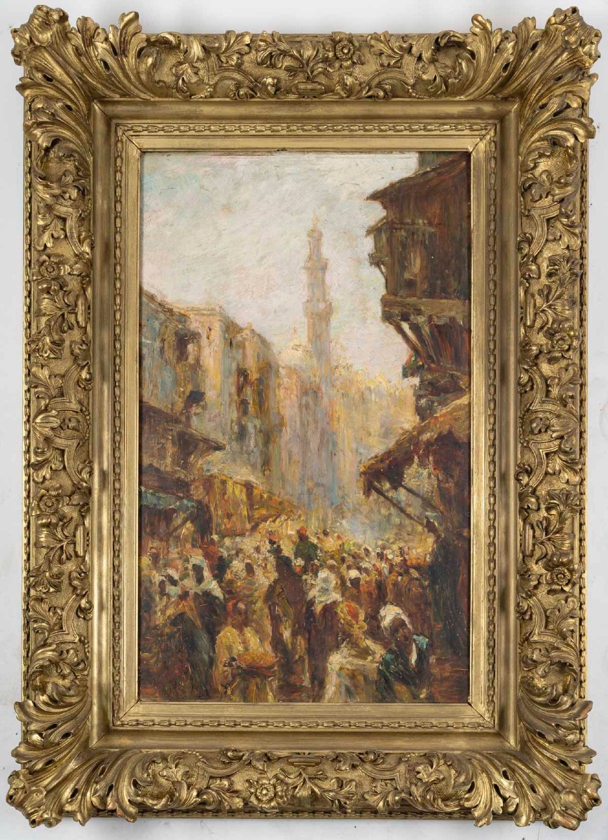 An Orientalist Painting, Oil On Panel, Late 19th Century 
