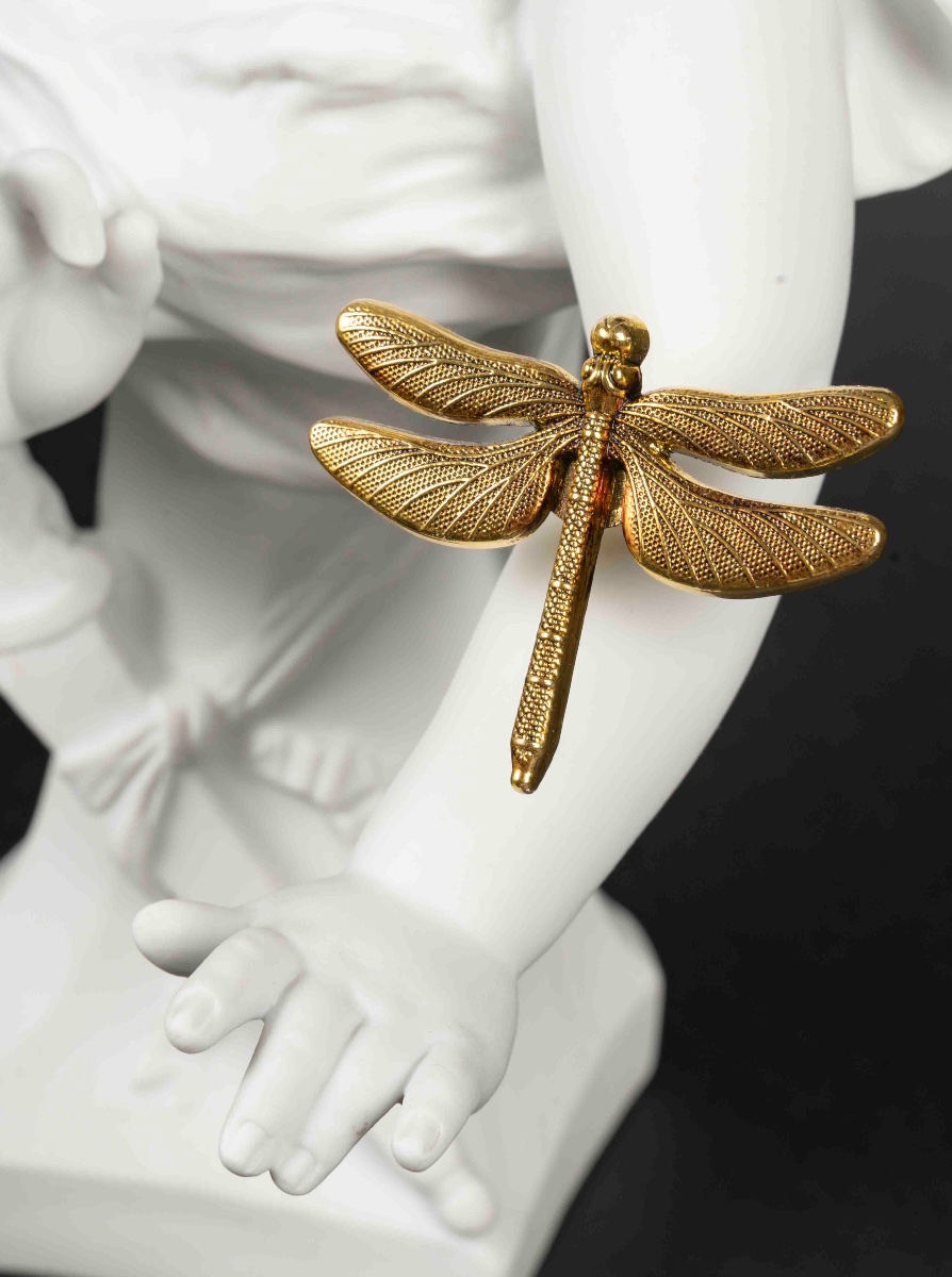 Aristide De Ranieri Sèvres Biscuit Of A Little Girl With A Dragonfly, Early 20th Century -photo-1